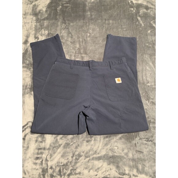 Carhartt Pants Mens 36x32 Navy Blue Rugged Flex Rip Stop 74533-20 Relaxed Flaw - Picture 4 of 16